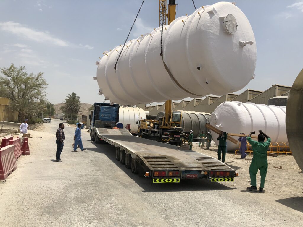 image of low bed trailers with heavy load