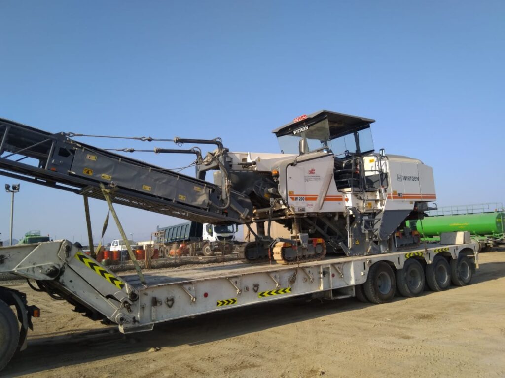 image of low bed trailer with heavy loads